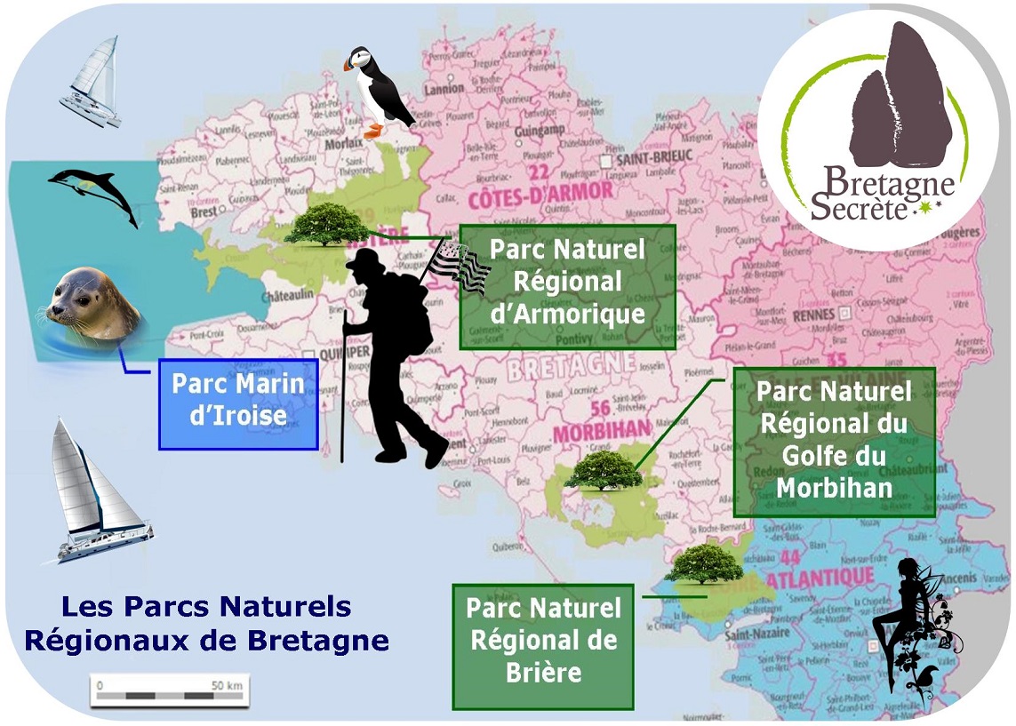carte Parcs naturels régionaux Bretagne Secrète